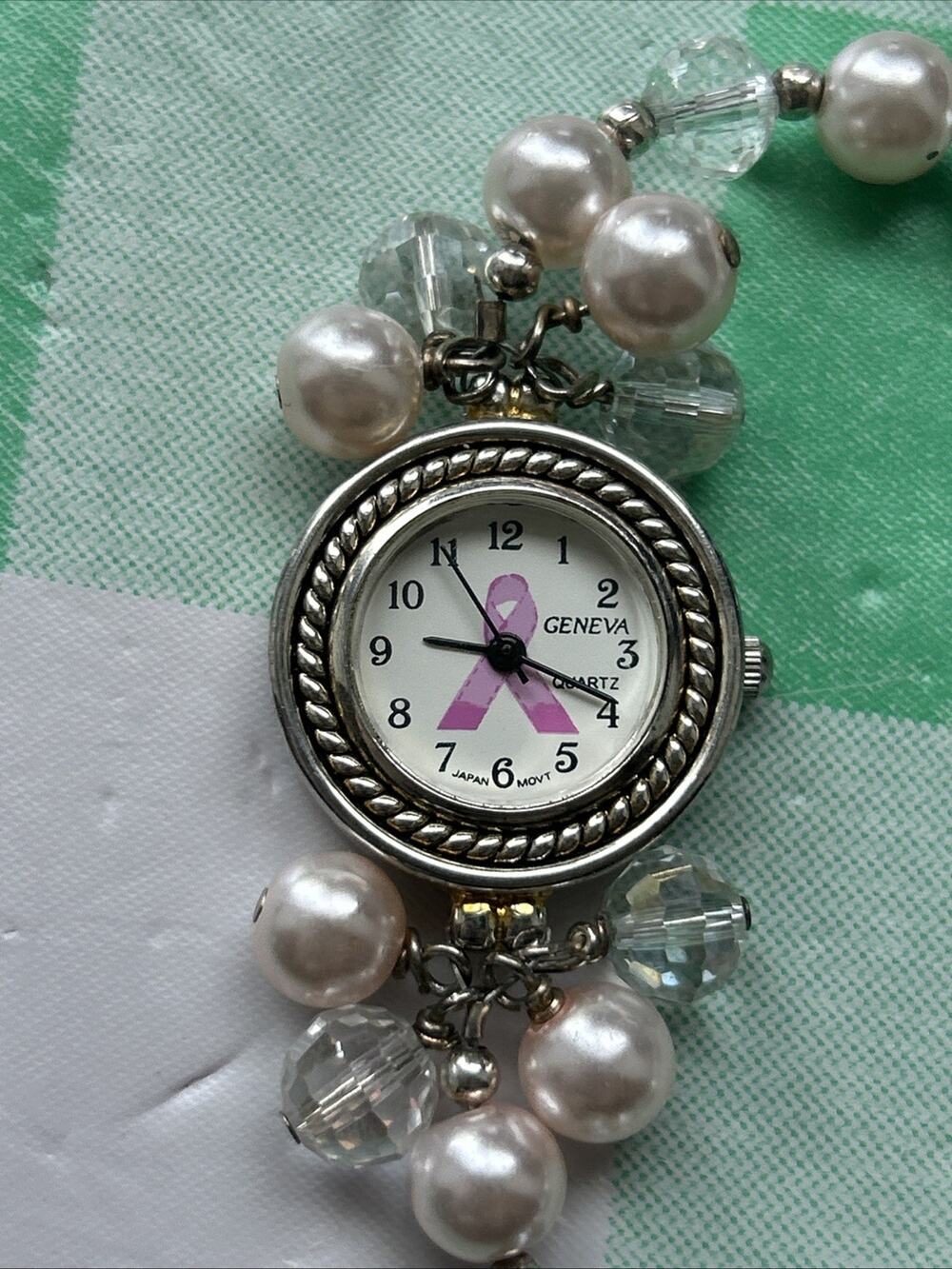 Geneva Breast Cancer Awareness Ribbon Women’s Quartz Watch